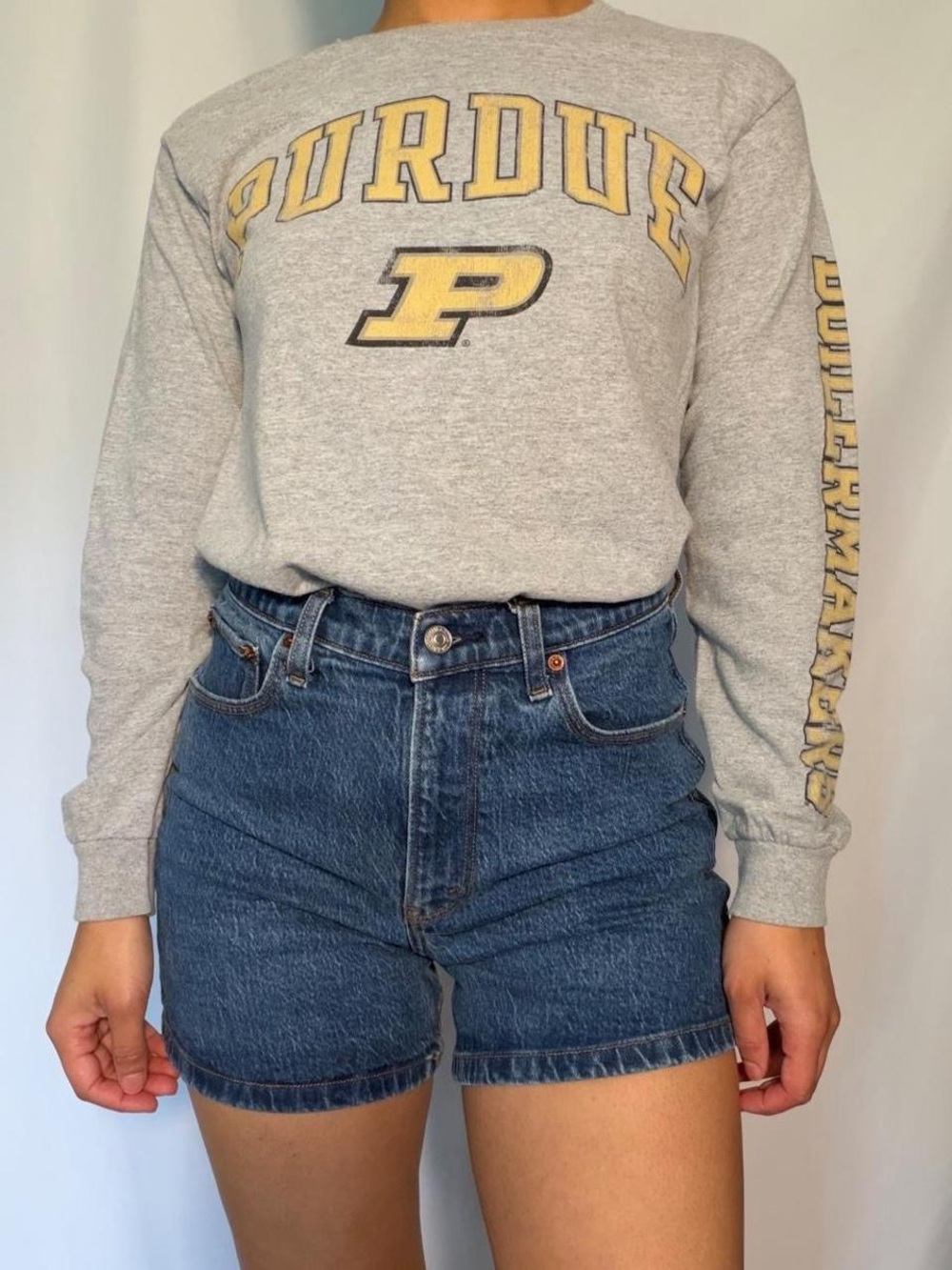 Purdue long sleeve grey tee